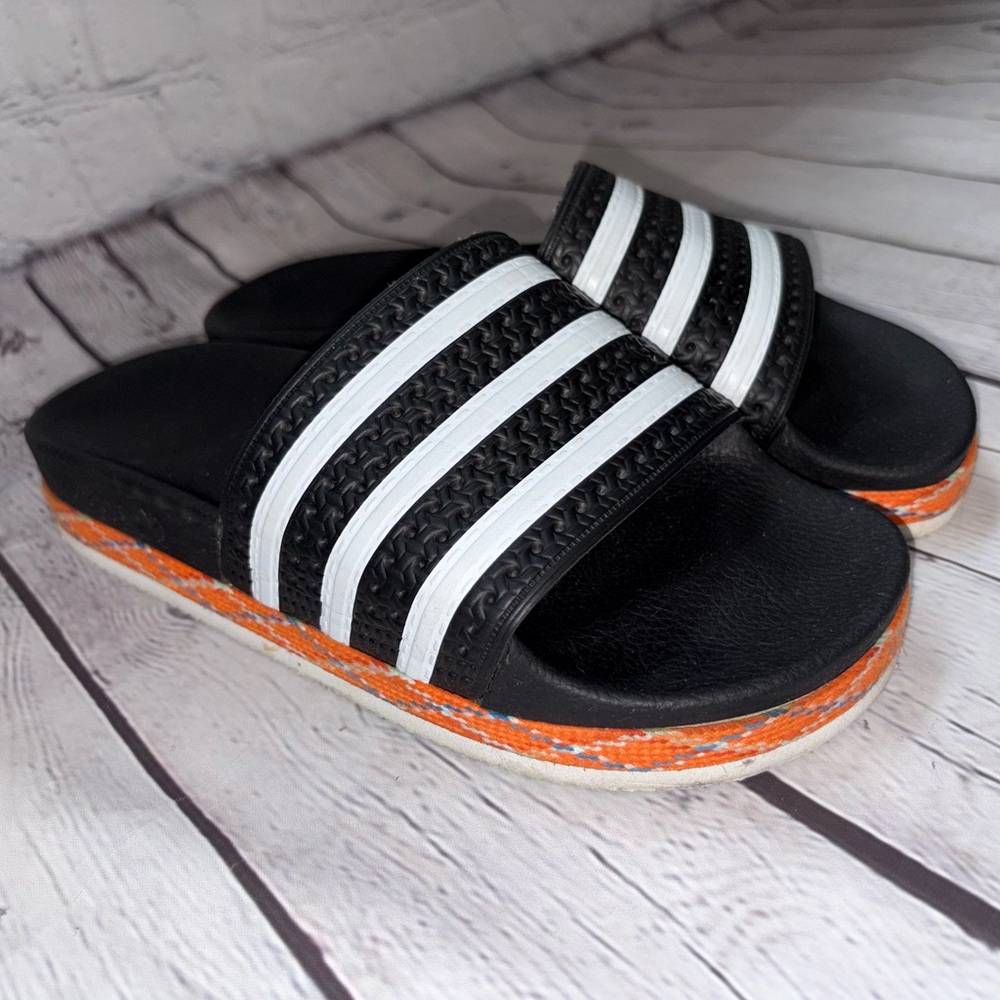 Women’s Adidas Adilette Bold Slide Sandal Black/Orange Size 7 AQ1124